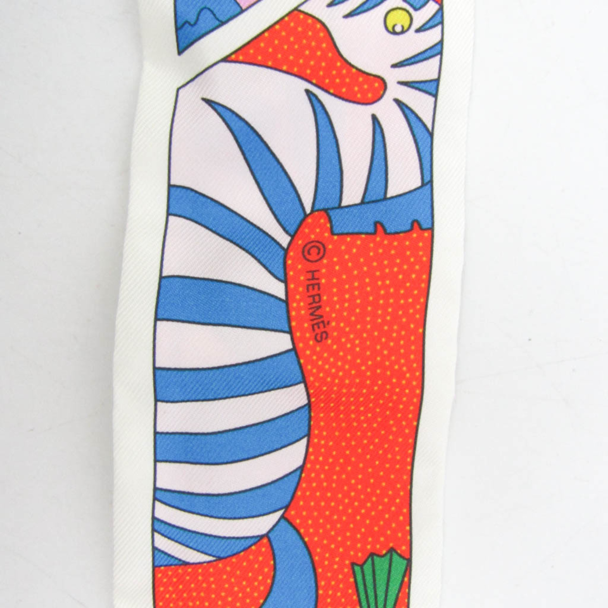 Hermes Twilly FACTRY SUITE 063975S Women's Silk Scarf Multi-color