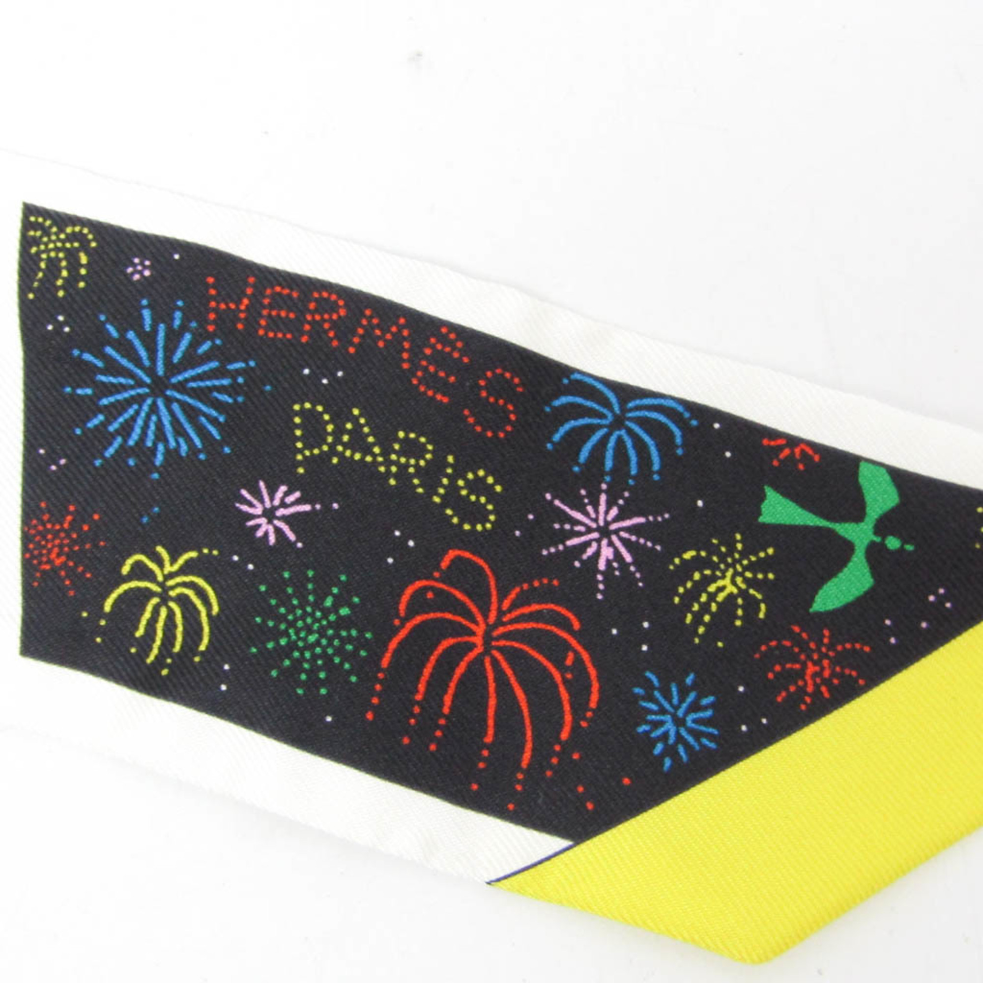 Hermes Twilly FACTRY SUITE 063975S Women's Silk Scarf Multi-color