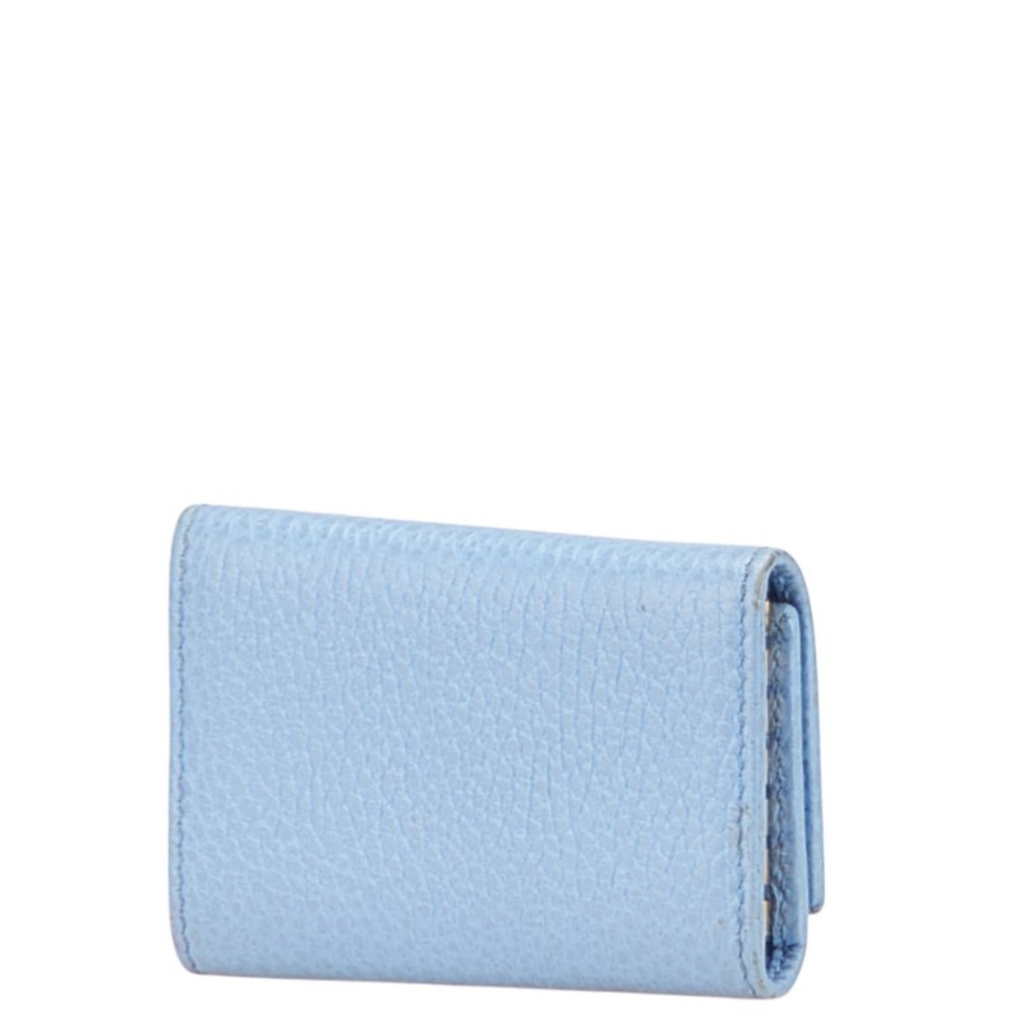 Gucci GG Marmont Double G Key Case 456118 Light Blue Leather Women's GUCCI
