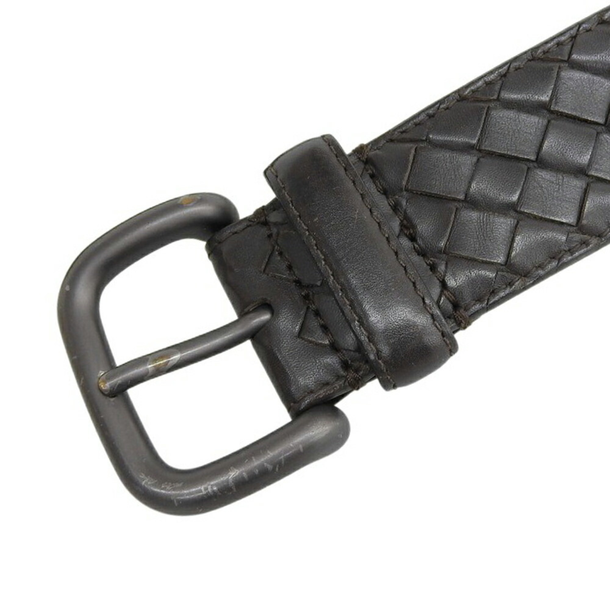 Bottega Veneta Men's Intrecciato Belt, 95cm, Dark Brown Leather