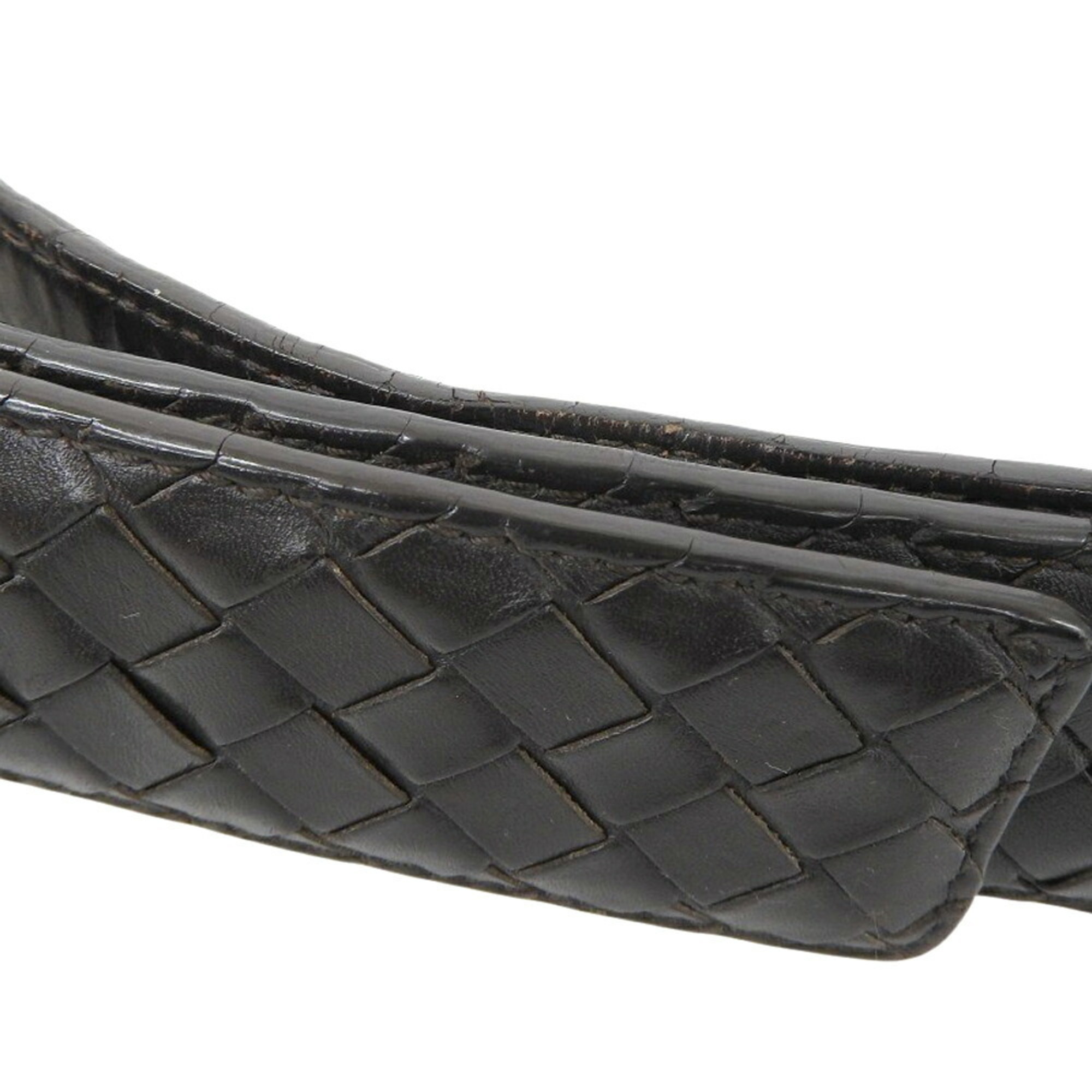 Bottega Veneta Men's Intrecciato Belt, 95cm, Dark Brown Leather