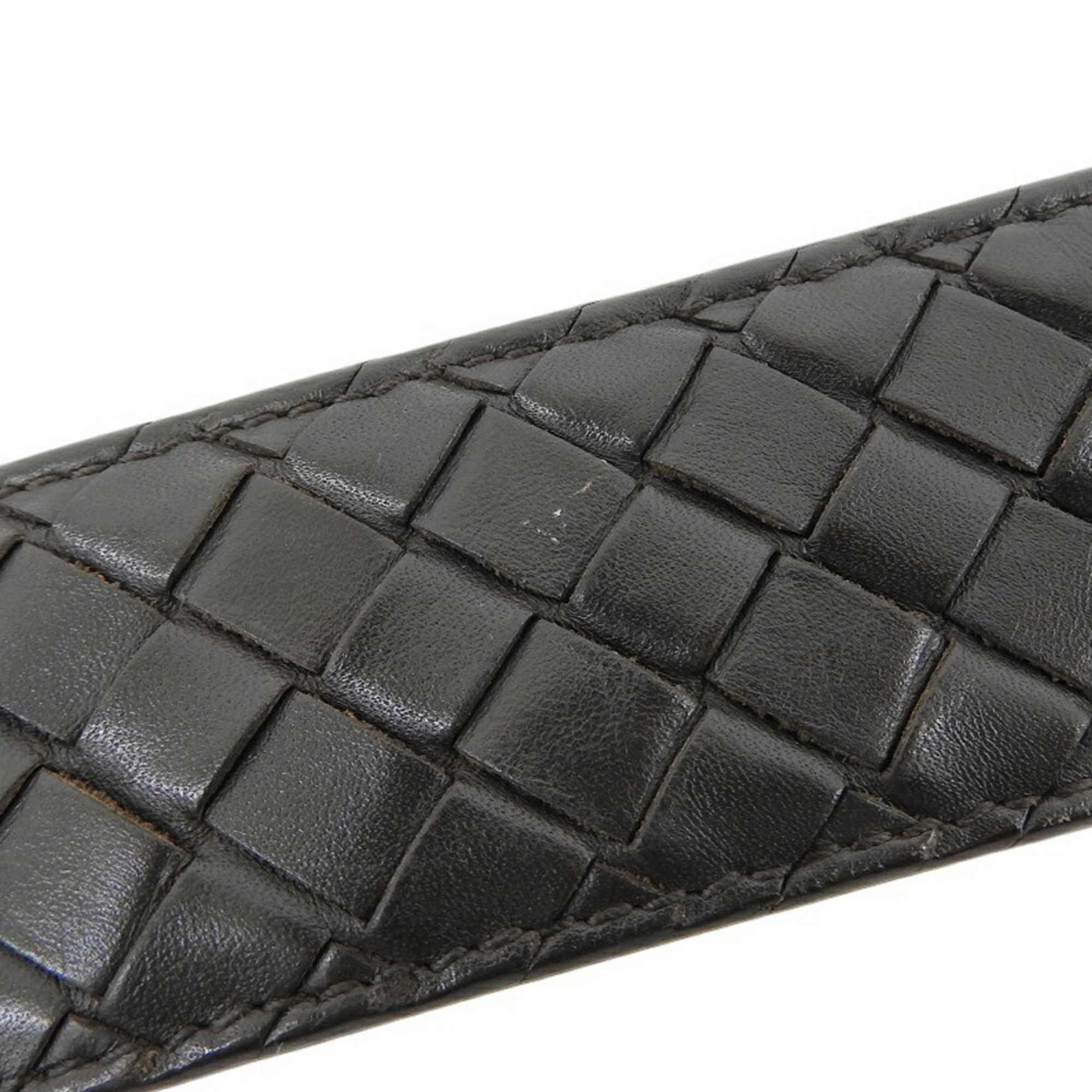 Bottega Veneta Men's Intrecciato Belt, 95cm, Dark Brown Leather