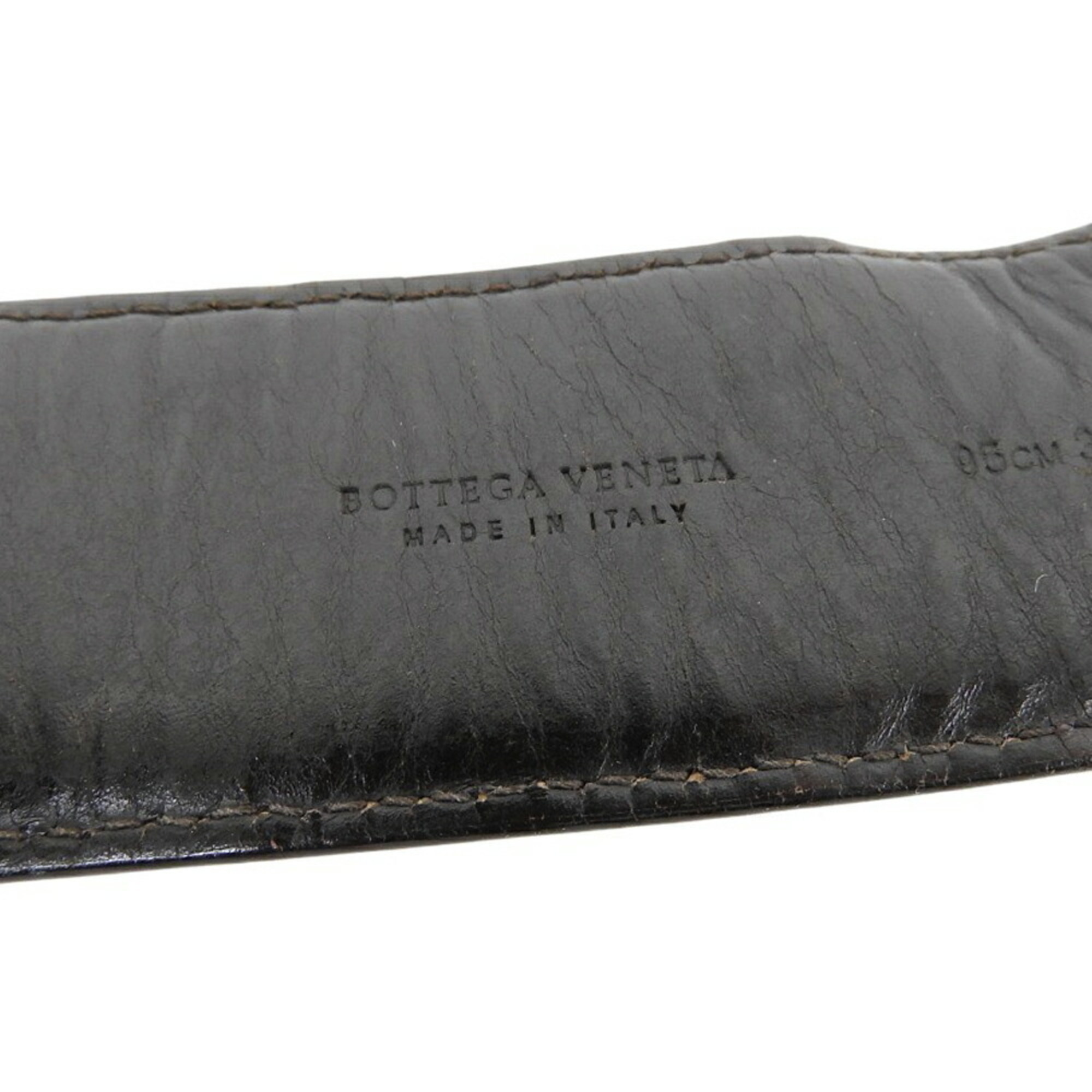 Bottega Veneta Men's Intrecciato Belt, 95cm, Dark Brown Leather