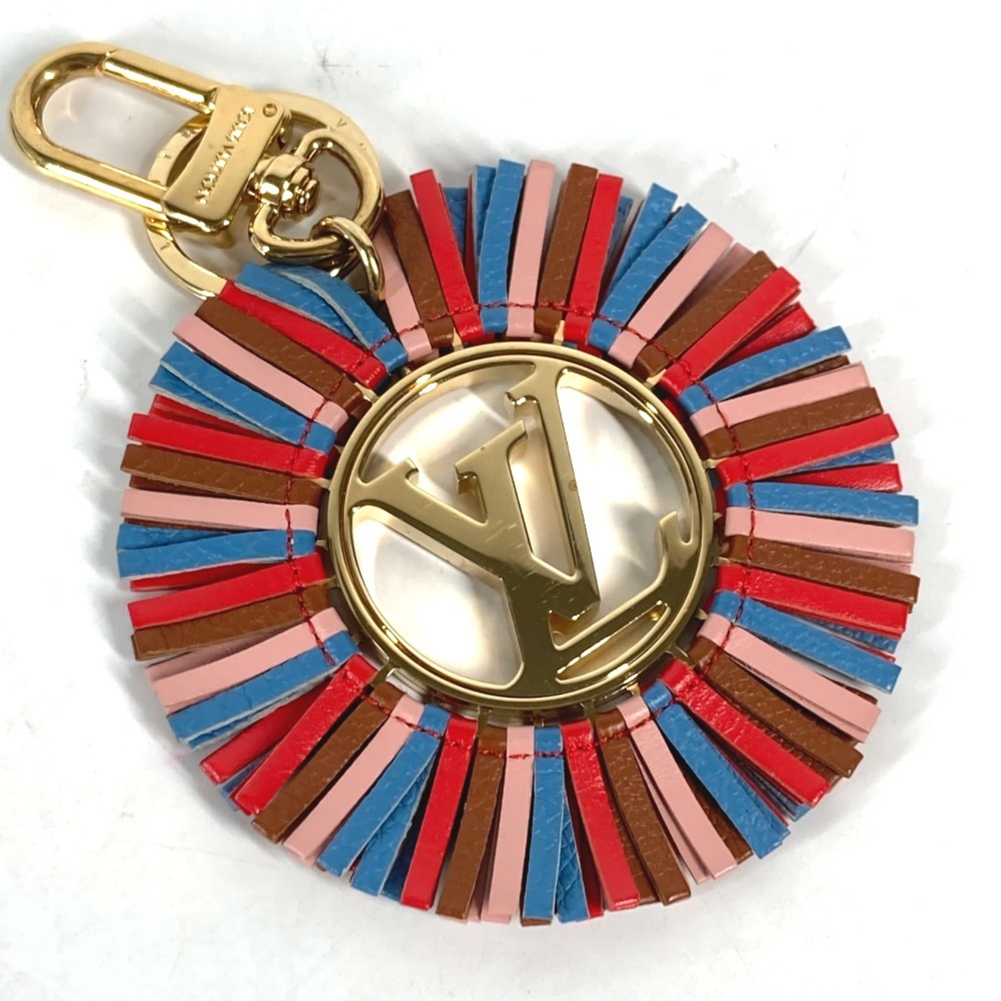 LOUIS VUITTON M68463 Porte-Clés LV Fringe Bag Charm Keychain, Metal/Leather, Women's, Pink, Like New