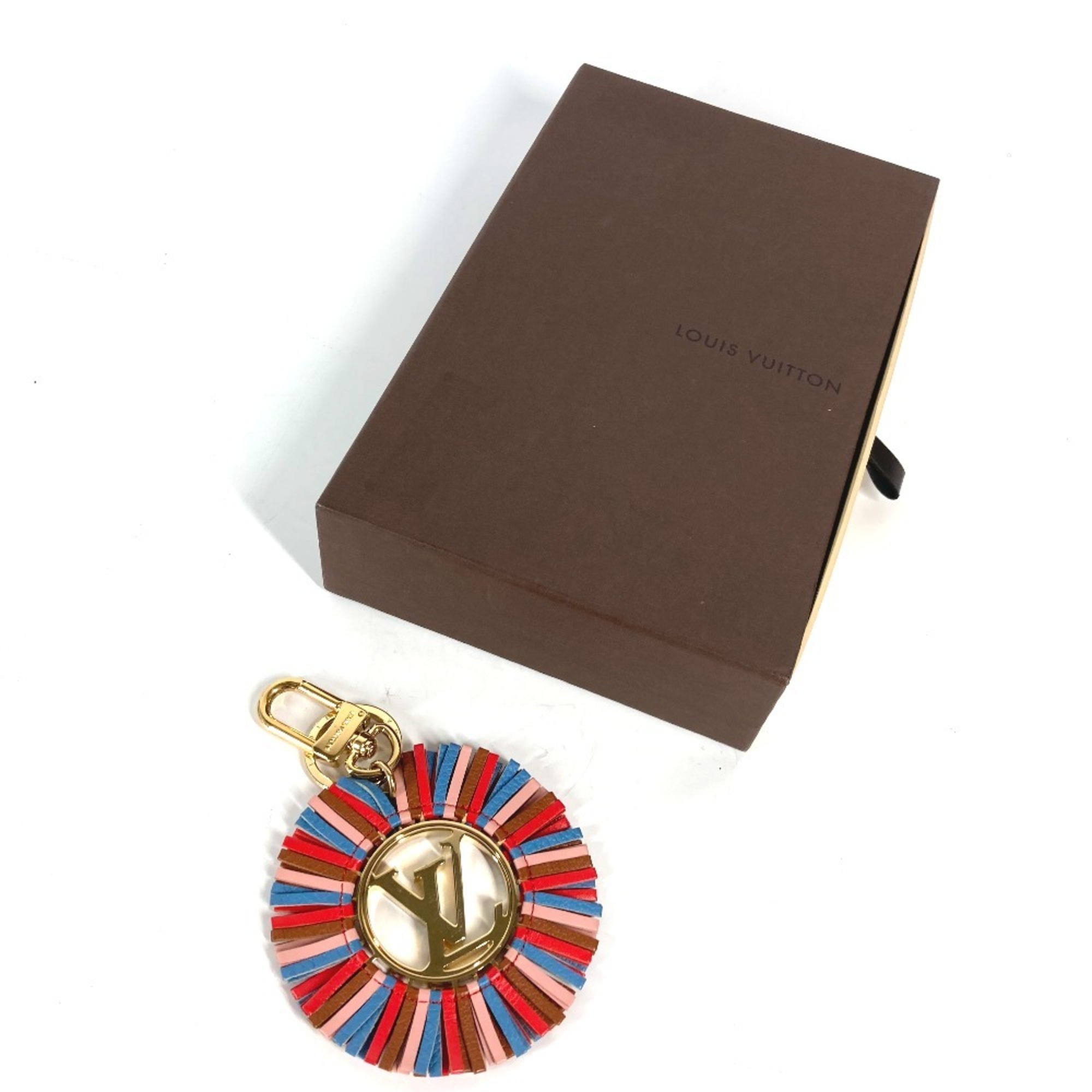 LOUIS VUITTON M68463 Porte-Clés LV Fringe Bag Charm Keychain, Metal/Leather, Women's, Pink, Like New