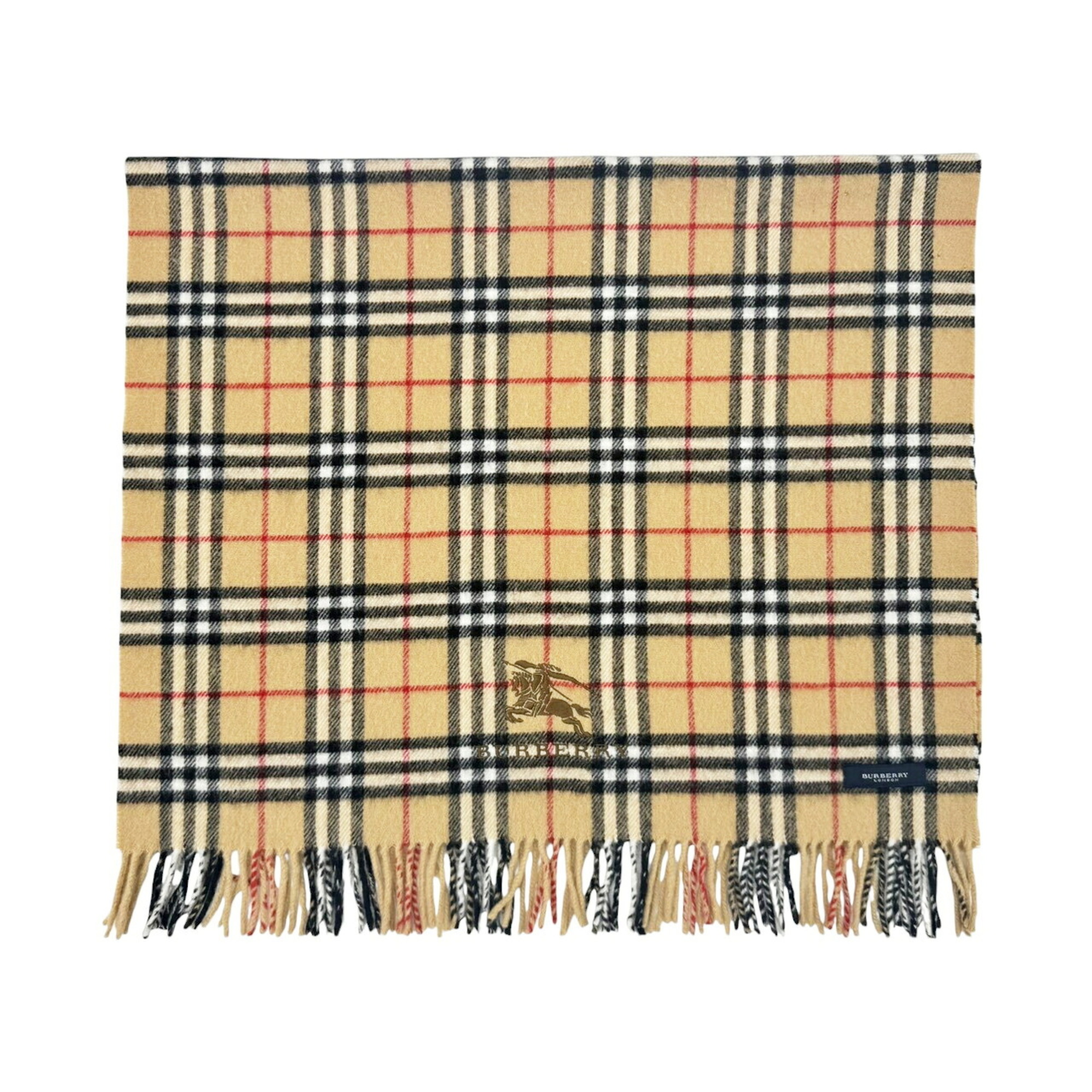 BURBERRY Nova Check Wool Scarf/Stole, Brown, Women's