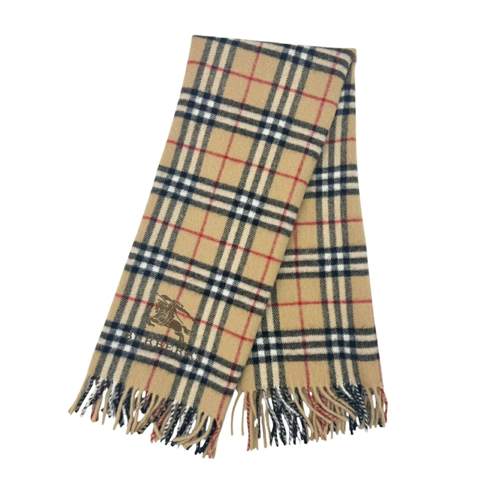 BURBERRY Nova Check Wool Scarf/Stole, Brown, Women's