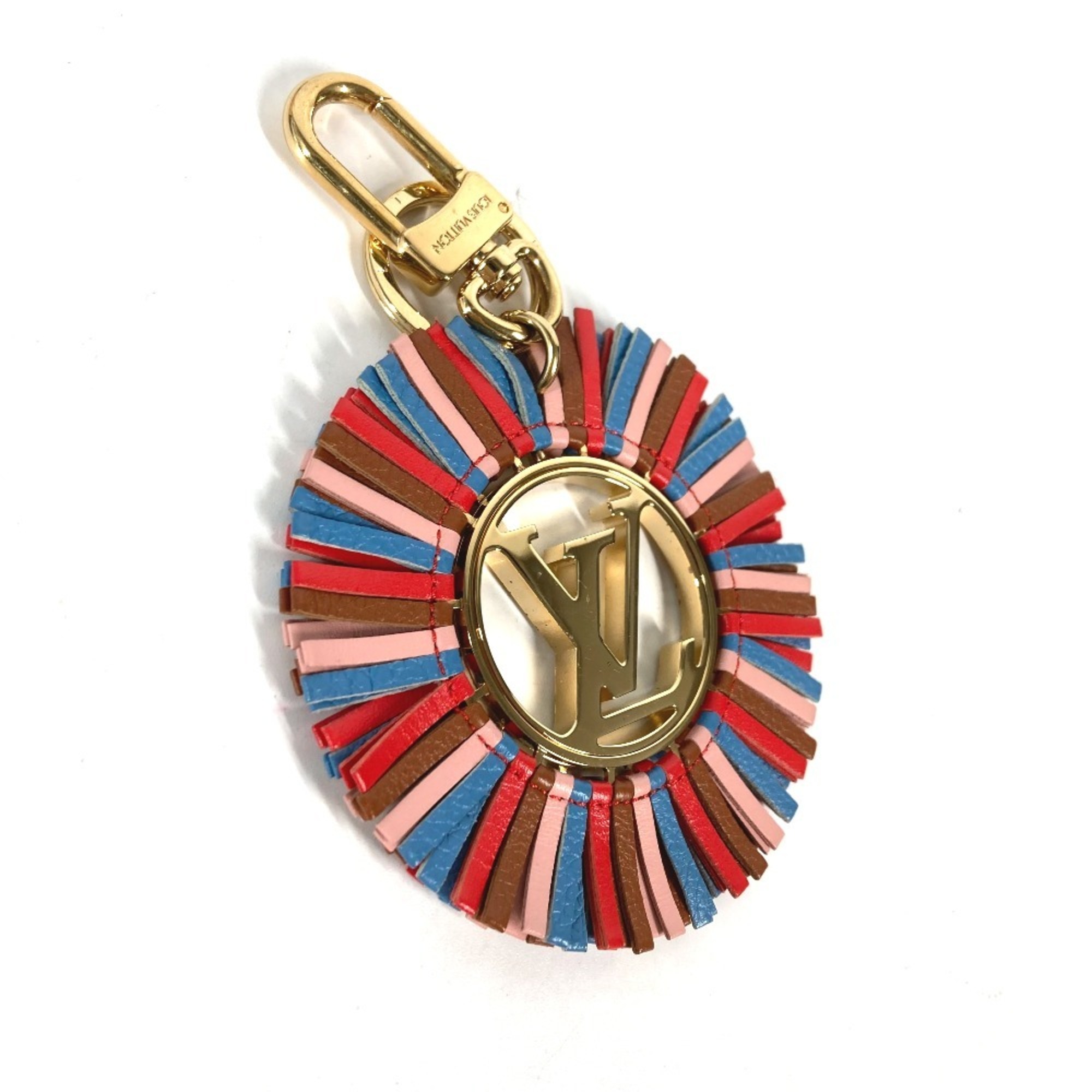 LOUIS VUITTON M68463 Porte-Clés LV Fringe Bag Charm Keychain, Metal/Leather, Women's, Pink, Like New