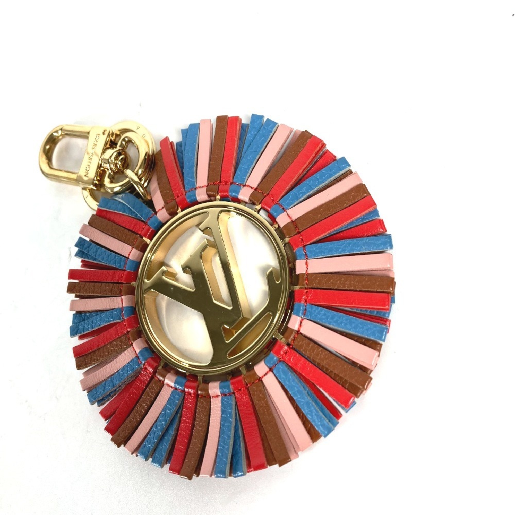 LOUIS VUITTON M68463 Porte-Clés LV Fringe Bag Charm Keychain, Metal/Leather, Women's, Pink, Like New