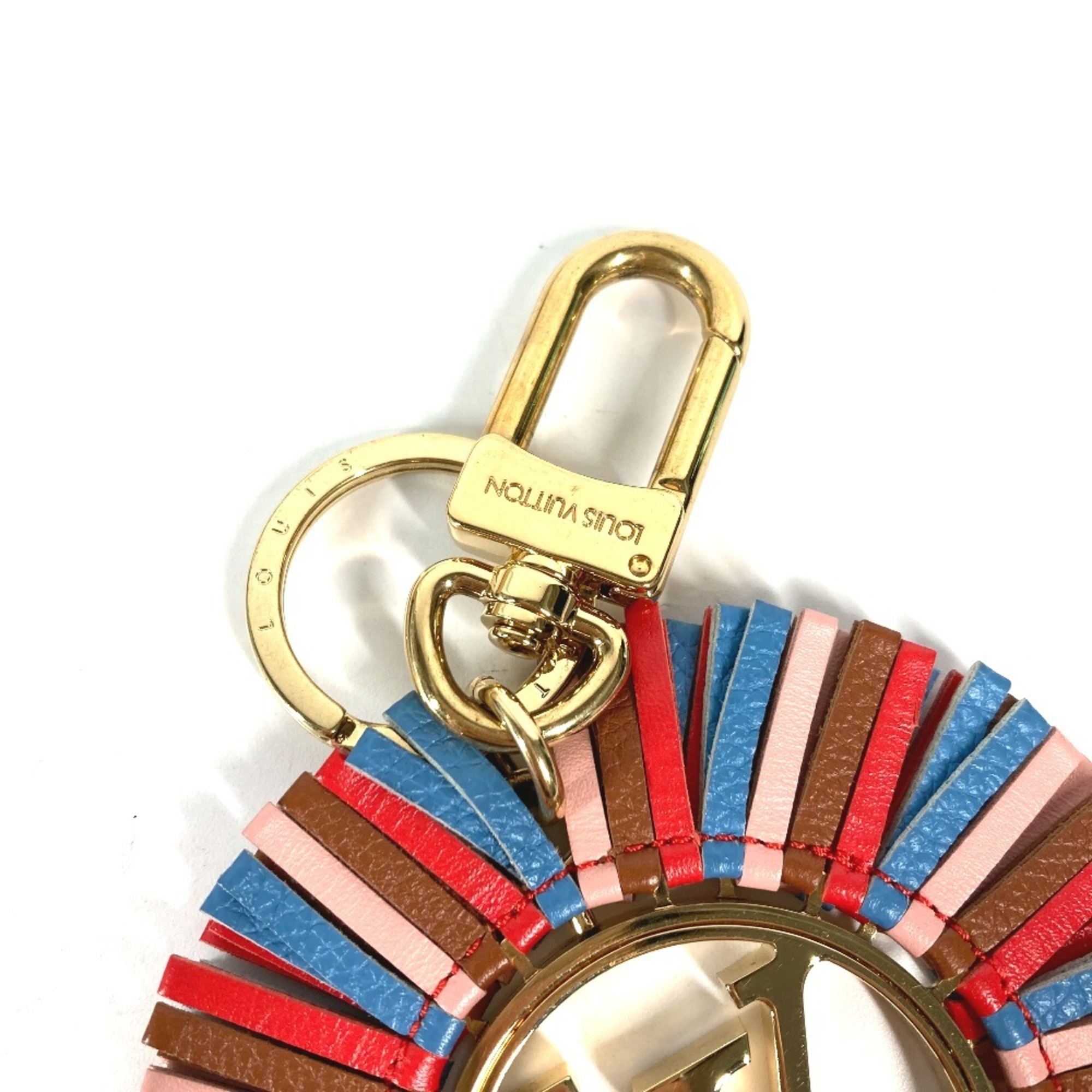 LOUIS VUITTON M68463 Porte-Clés LV Fringe Bag Charm Keychain, Metal/Leather, Women's, Pink, Like New