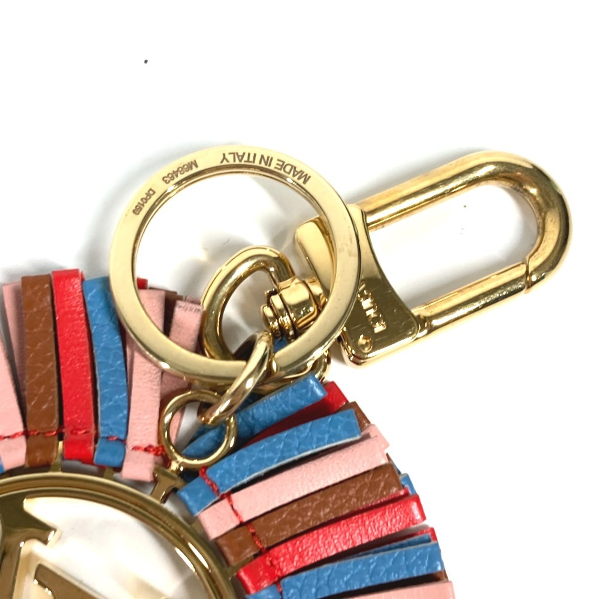 LOUIS VUITTON M68463 Porte-Clés LV Fringe Bag Charm Keychain, Metal/Leather, Women's, Pink, Like New