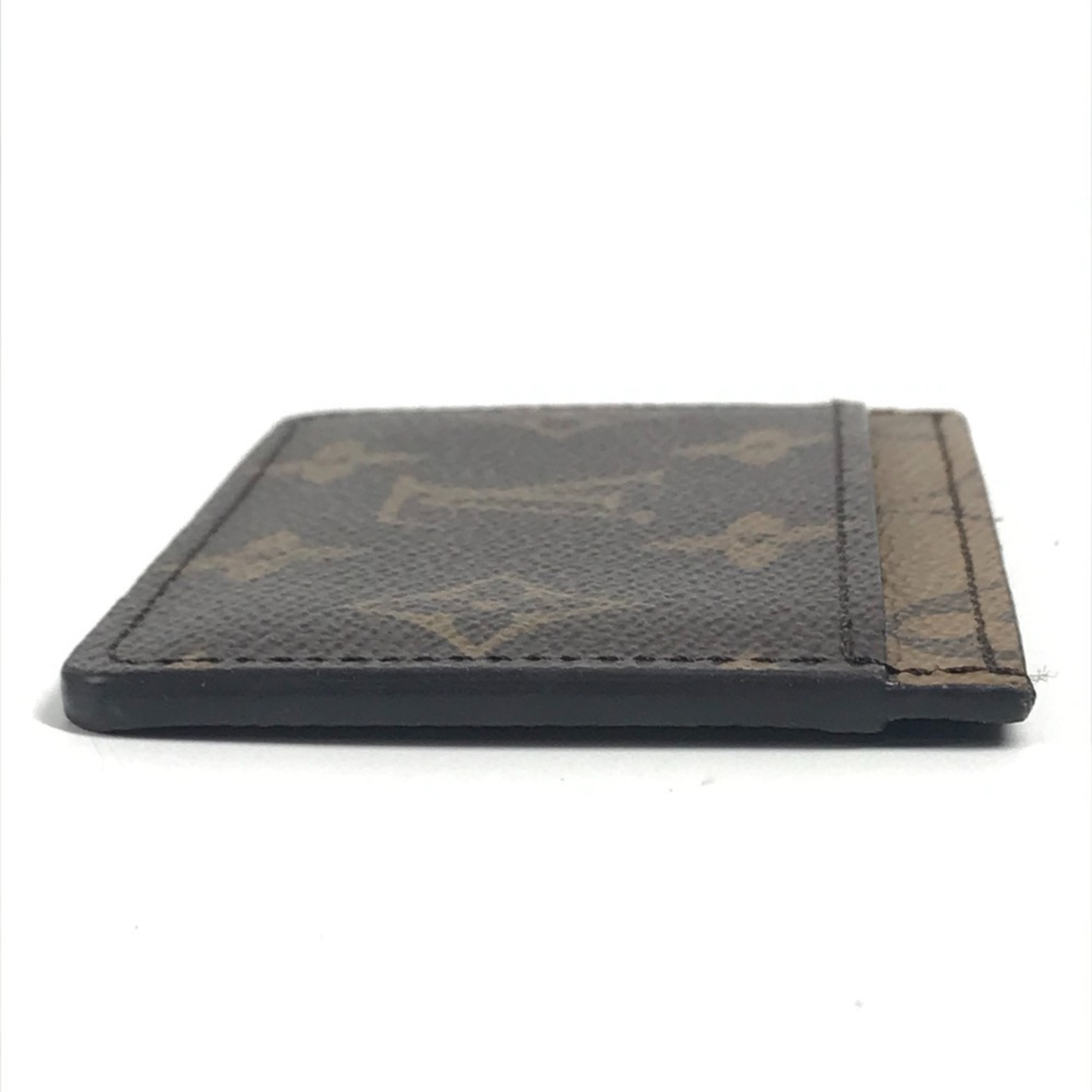 LOUIS VUITTON M69161 Monogram Reverse Porte Carte Sample Business Card Holder/Pass Case, Canvas, Men's/Women's, Brown, Like New