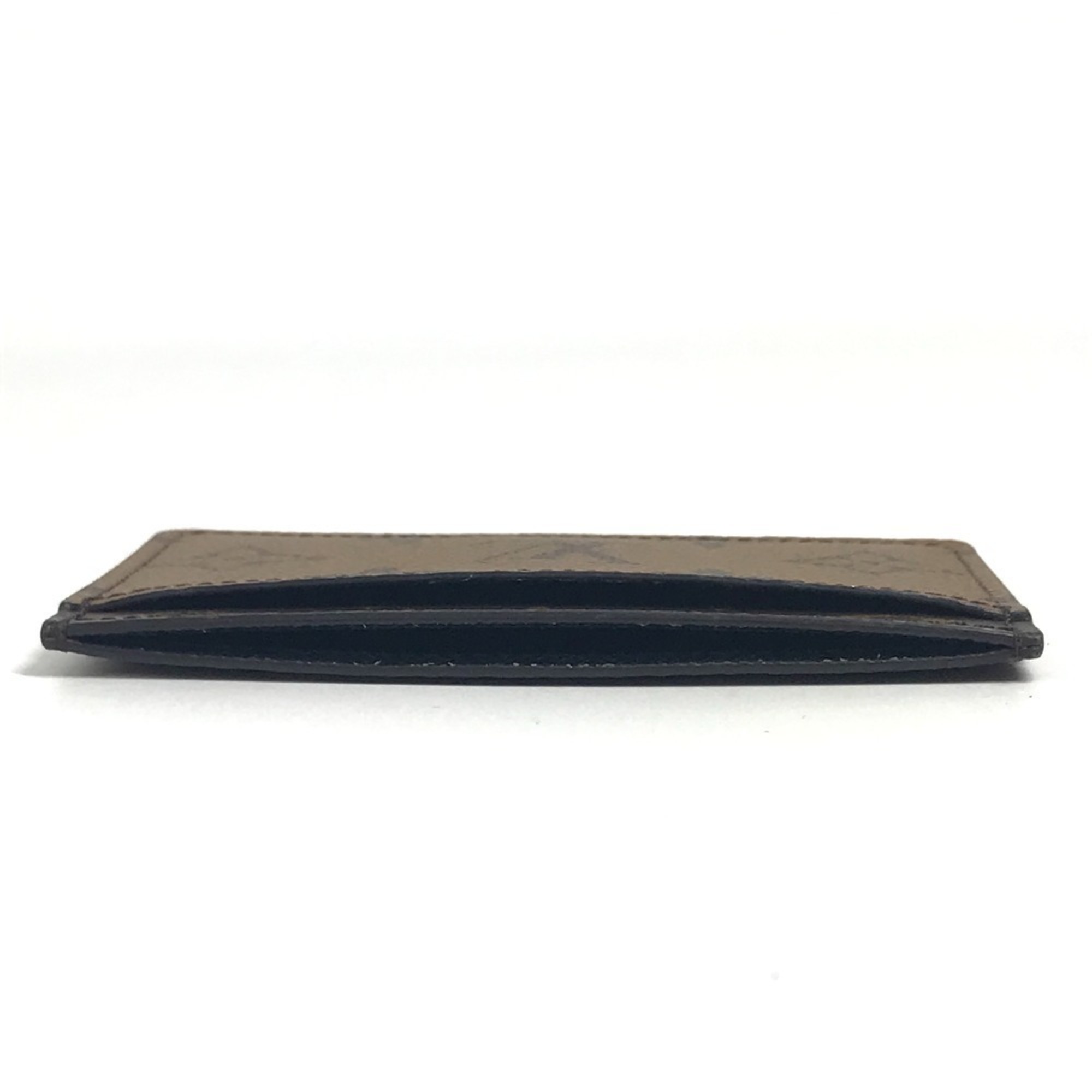 LOUIS VUITTON M69161 Monogram Reverse Porte Carte Sample Business Card Holder/Pass Case, Canvas, Men's/Women's, Brown, Like New