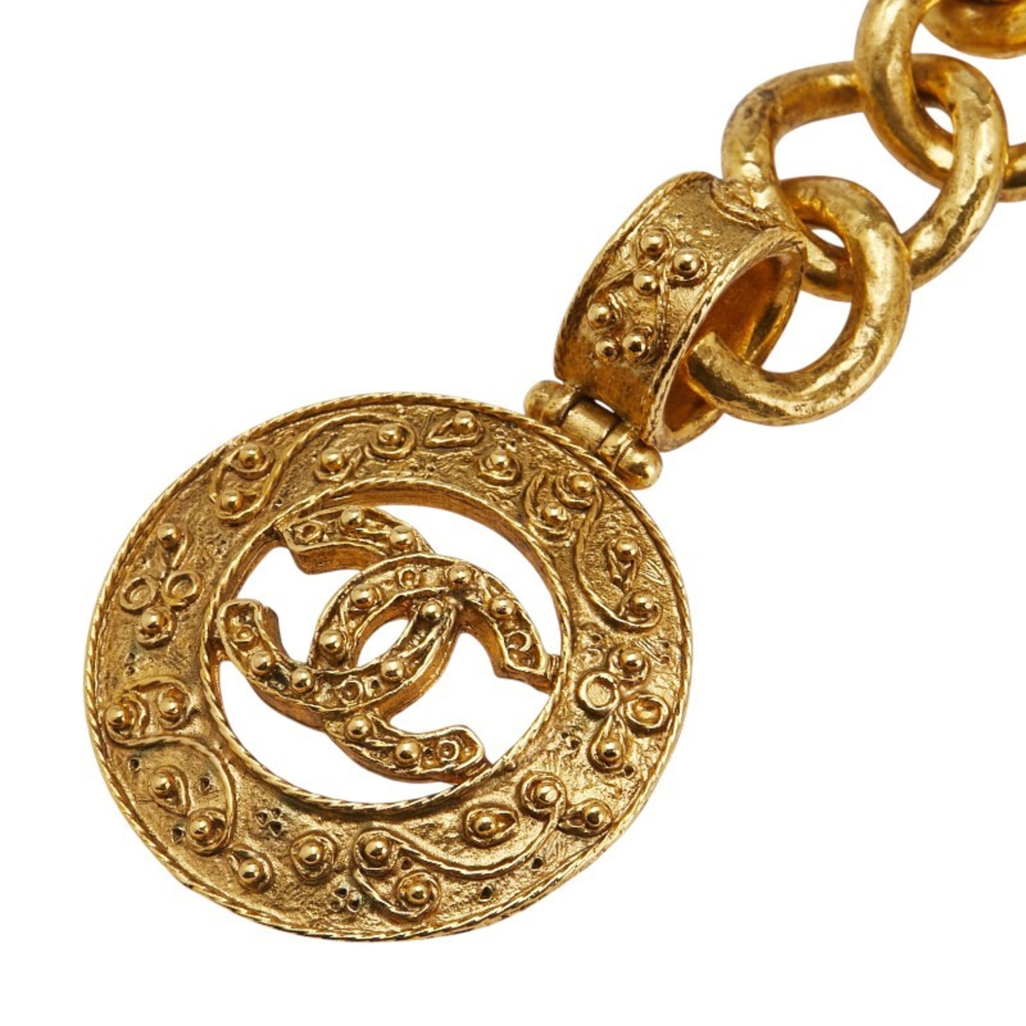 Vintage Chanel Coco Mark Chain Belt, Gold Plated, Women's, CHANEL