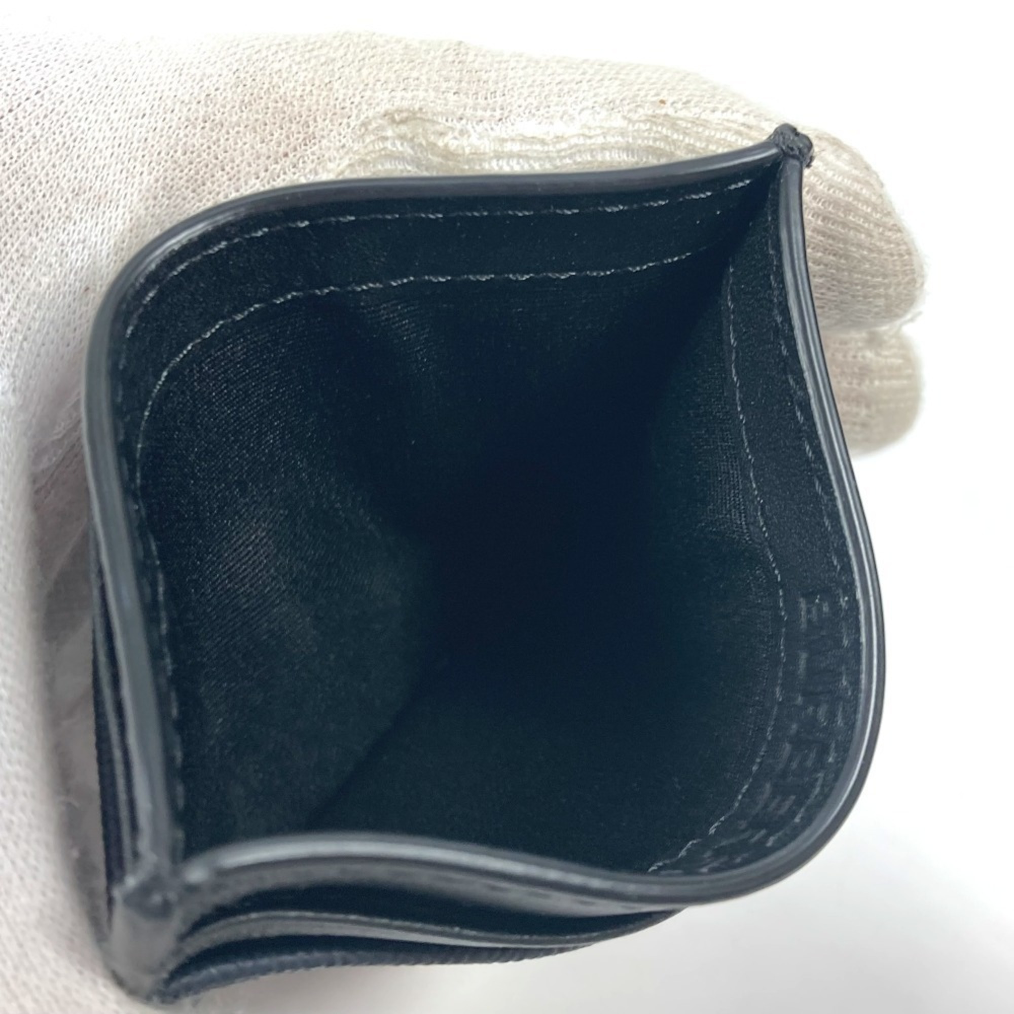 BURBERRY Check Business Card Holder Pass Case Holder/Card Leather Men's Women's Navy