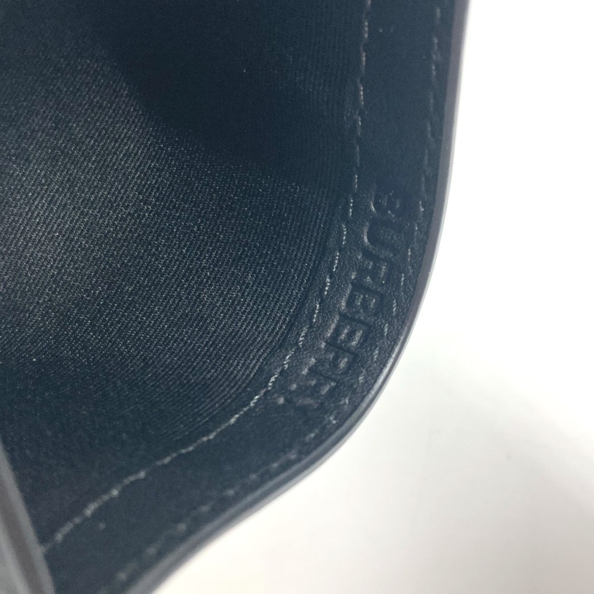 BURBERRY Check Business Card Holder Pass Case Holder/Card Leather Men's Women's Navy