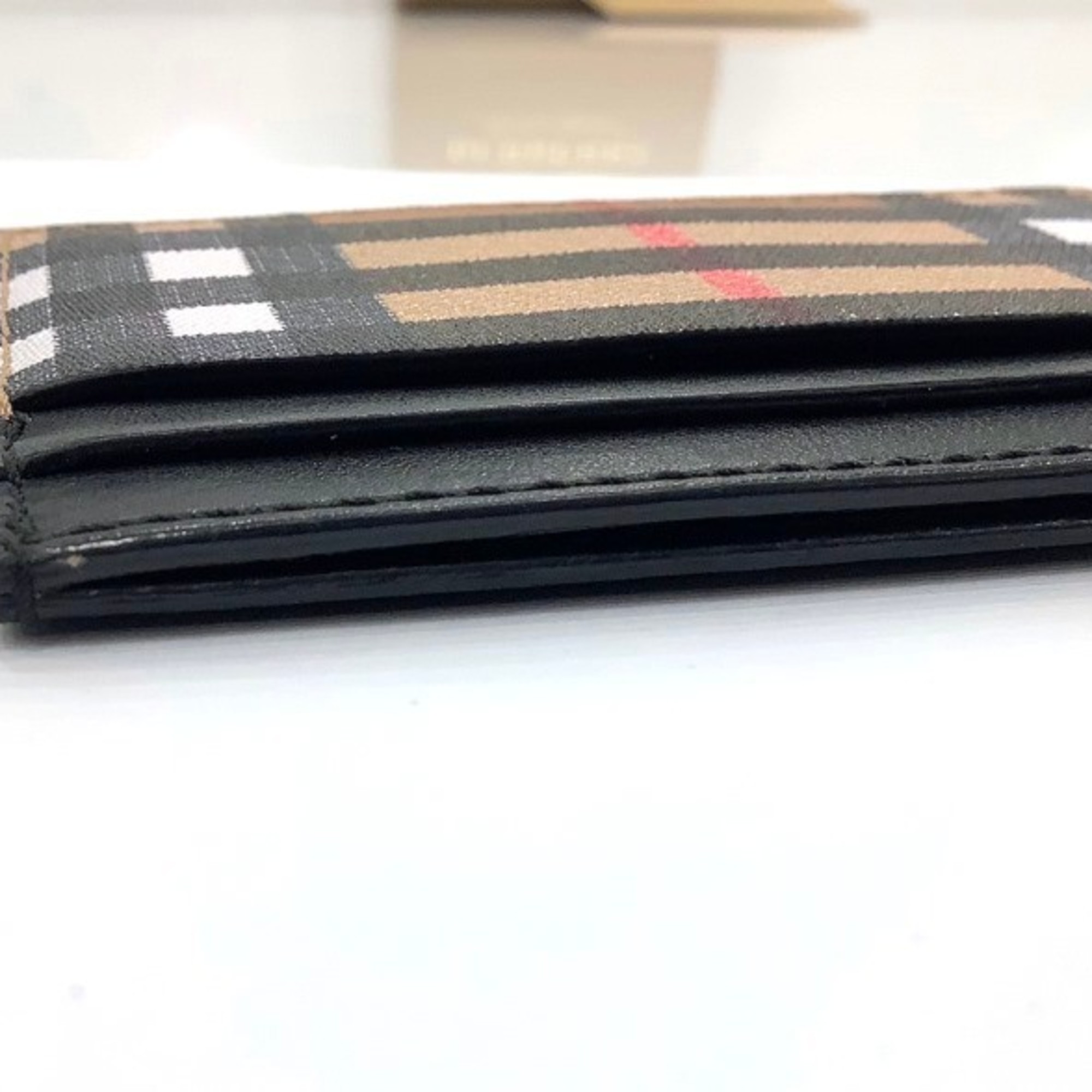 BURBERRY Nova Check Leather Card Case JA-24441