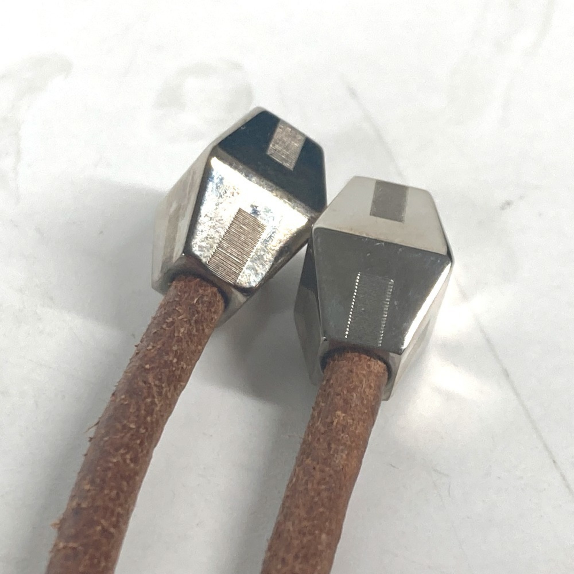 HERMES Hermes Cord Belt Leather Women's Beige