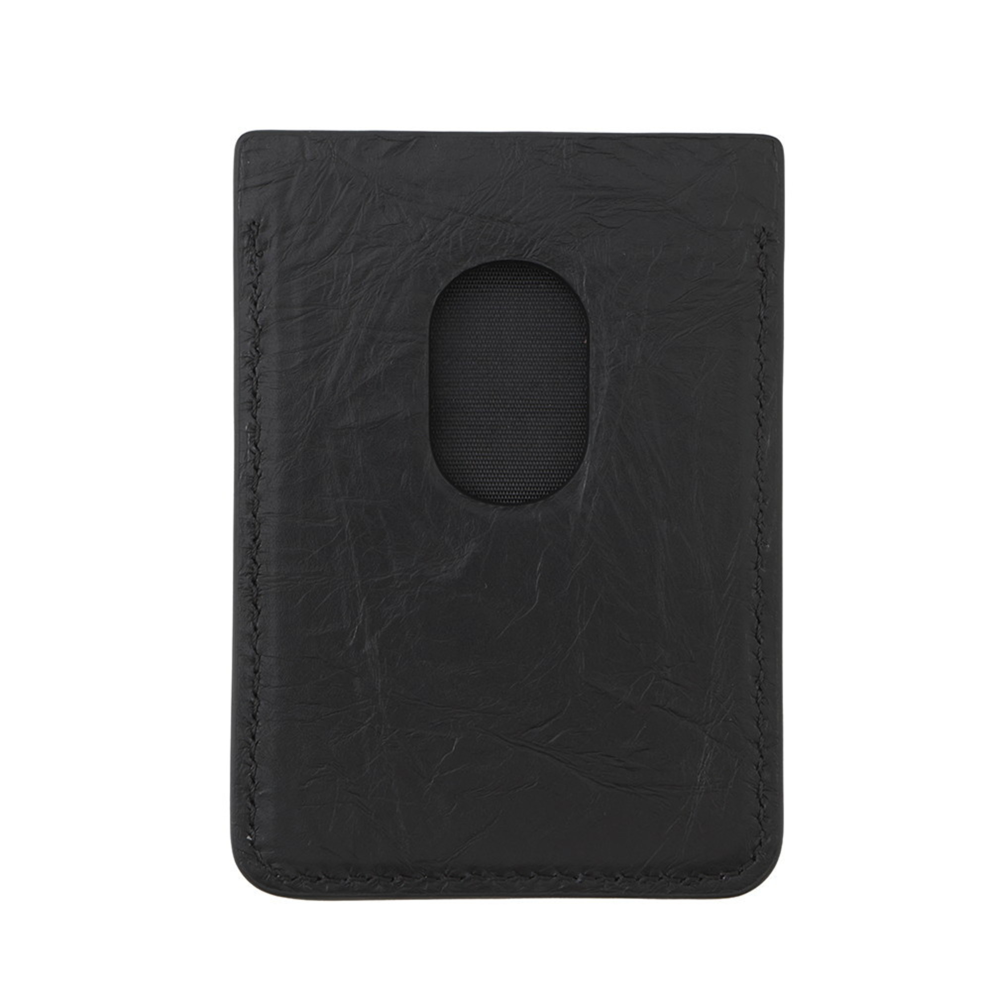 Balenciaga Quilted Card Holder in Crushed Calf Leather, Black, 782132