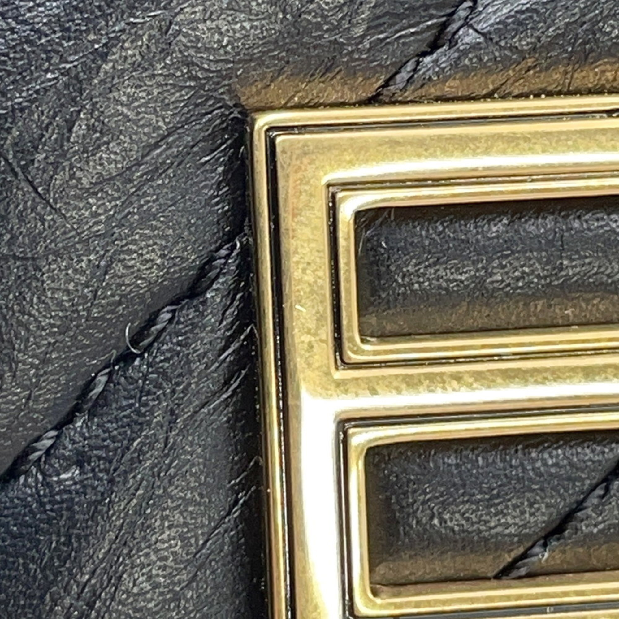 Balenciaga Quilted Card Holder in Crushed Calf Leather, Black, 782132