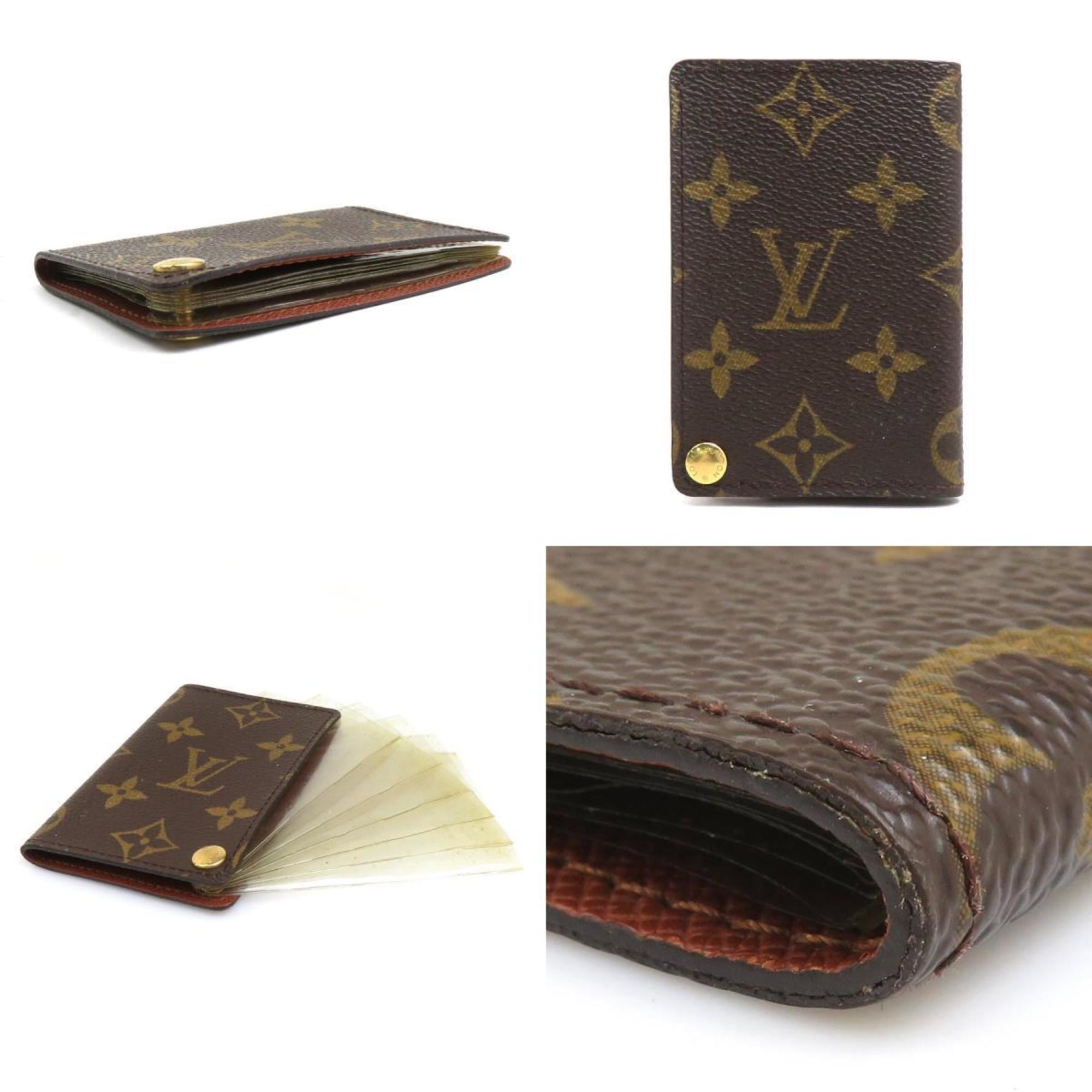 Louis Vuitton LOUIS VUITTON Business Card Holder/Card Case Monogram Porte Carte Credit Pression Canvas Brown Men's Women's M60937 h30877g