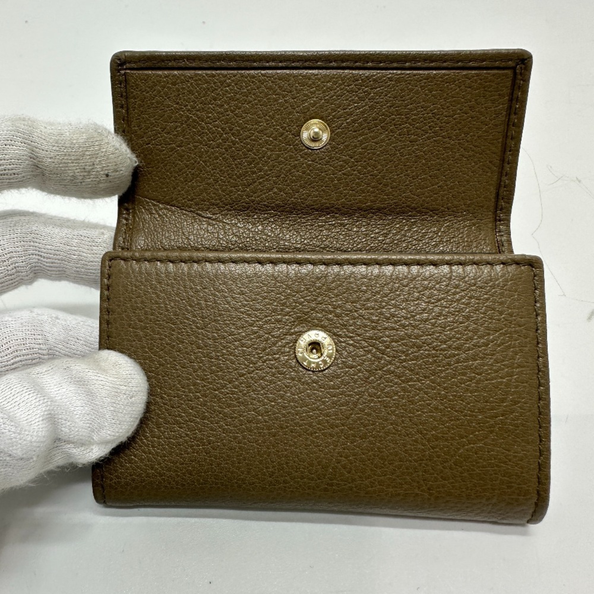 BVLGARI Bvlgari 6-ring double key case, leather, brown, like new, for men