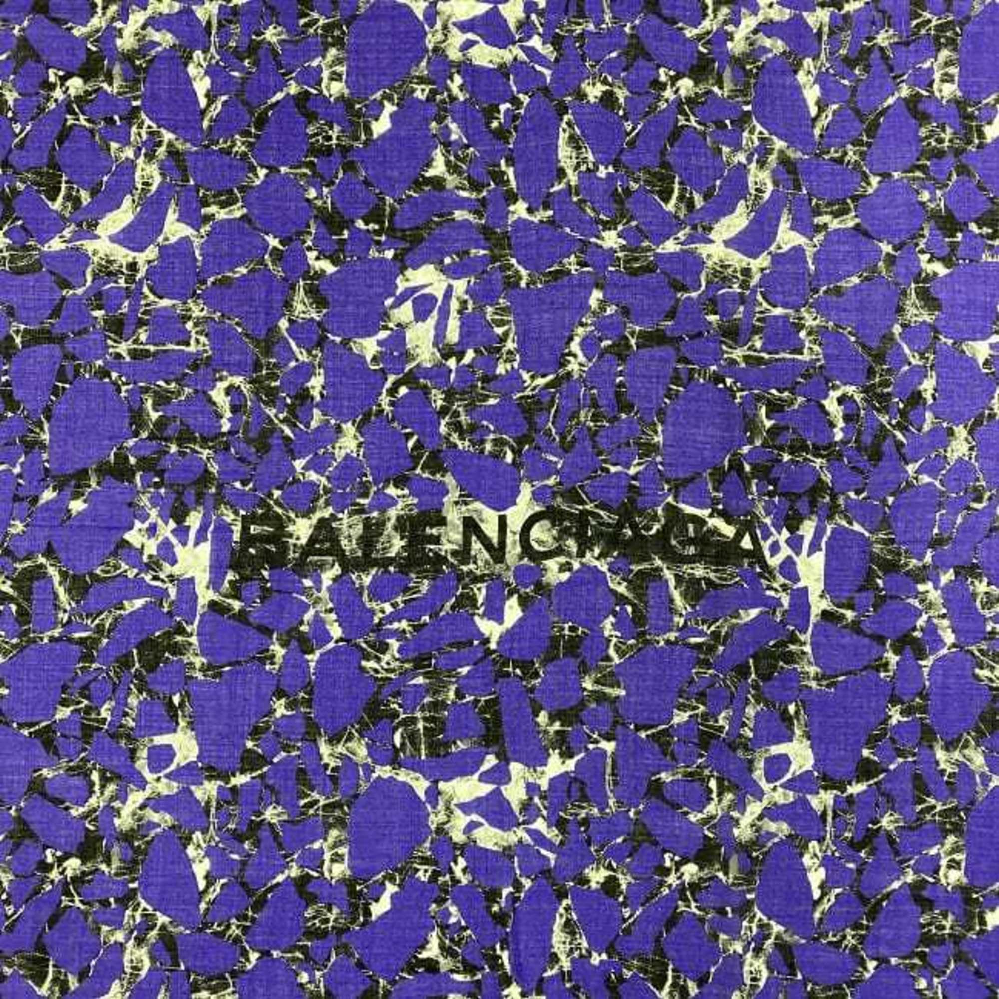 Balenciaga Stole Navy 508313 50% Wool Silk BALENCIAGA Large Square Mosaic Camouflage Ladies